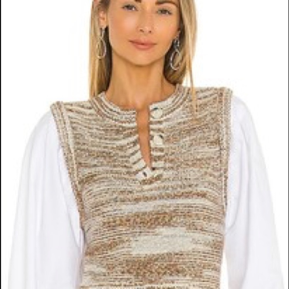 Veronica Beard Brown and Cream Sweater, Size L